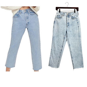Dynamite Gisle acid wash organic cotton blend high rise straight leg jeans 27